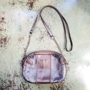 Kenneth Cole silver/copper crossbody purse